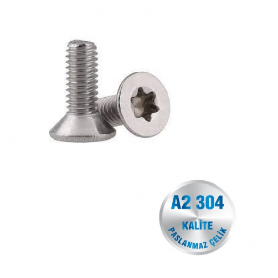 İNOX M3 TORX HAVŞABAŞ VİDA A2-304 KALİTE ART 965 TX