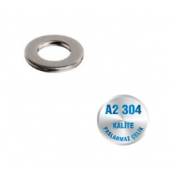 İNOX DÜZ PUL A2-304 KALİTE DIN 125