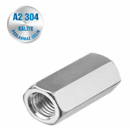 İNOX UZATMA SOMUNU A2-304 KALİTE DIN 6334