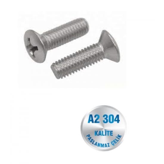 İNOX M6 YILDIZ MERCİMEK BAŞLI VİDA A2-304 KALİTE DIN 966 İNOX M6 YILDIZ MERCİMEK BAŞLI VİDA A2-304 KALİTE DIN 966