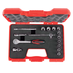 İZELTAŞ 1/4” Altı Köşe Lokma Anahtar Takımı (15 parça, mm) 1107