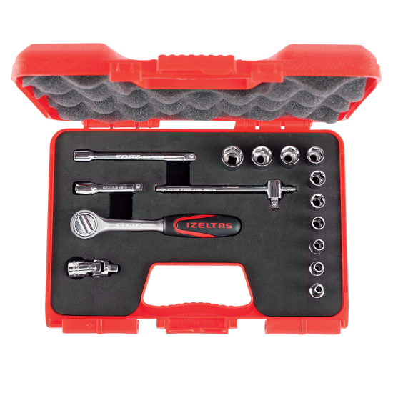 İZELTAŞ 1/4” Altı Köşe Lokma Anahtar Takımı (15 parça, mm) 1107 İZELTAŞ 1/4” Altı Köşe Lokma Anahtar Takımı (15 parça, mm) 1107