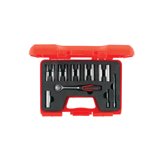 İZELTAŞ 1/4” Derin Lokma Anahtar Set (14 parça, mm) 1107
