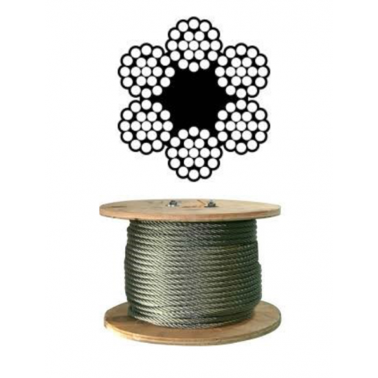 ÇELİK HALAT KENDİR ÖZLÜ 6X19 12MM