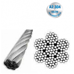 İNOX HALAT 7*19 A2-304 KALİTE ART 8236 İNOX HALAT 7*19 A2-304 KALİTE ART 8236