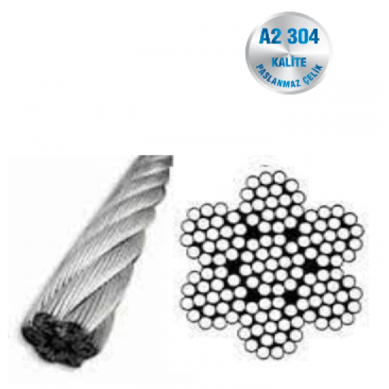 İNOX HALAT 7*19 A2-304 KALİTE ART 8236 İNOX HALAT 7*19 A2-304 KALİTE ART 8236