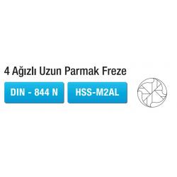4 Ağızlı Uzun Parmak Freze DIN - 844 N HSS-M2AL 4 Ağızlı Uzun Parmak Freze DIN - 844 N HSS-M2AL