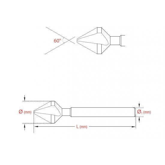 60° Havşa Freze DIN-334/C HSS-M2AL 60° Havşa Freze DIN-334/C HSS-M2AL