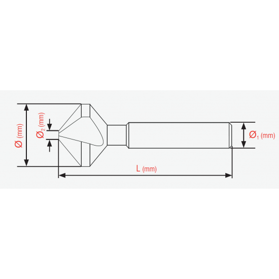 90° Havşa Freze DIN 335-C  HSS Co5  TiN KAPLI