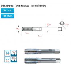 Düz 2 Parçalı Takım Kılavuzu - Metrik İnce Diş DIN - 2181 HSS-M2AL Düz 2 Parçalı Takım Kılavuzu - Metrik İnce Diş DIN - 2181 HSS-M2AL
