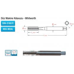 Düz Makine Kılavuzu - Whitworth DIN-2182/C HSS-M2AL Düz Makine Kılavuzu - Whitworth DIN-2182/C HSS-M2AL