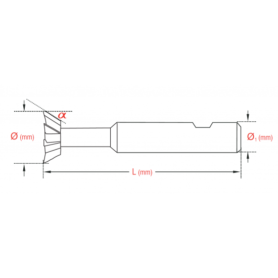 İçe Açılı Kırlangıç Freze  DIN-1833  CO 5  FORM A/C