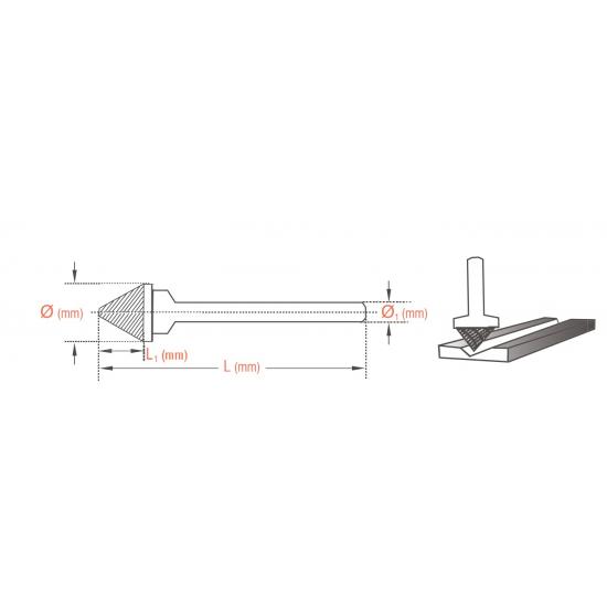 KARBÜR KALIPÇI FREZE J TİPİ 60° Konik KARBÜR KALIPÇI FREZE J TİPİ 60° Konik
