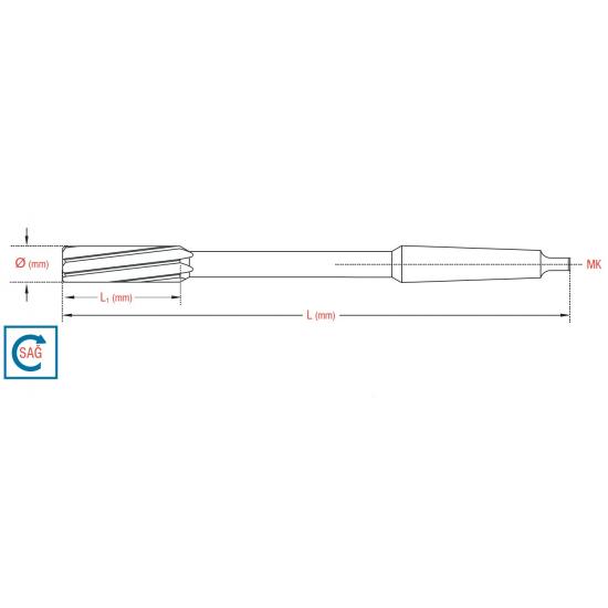 Konik Saplı Makine Raybası DIN-208/B 8° SOL HELİS KESME TOLERANSI H7 Konik Saplı Makine Raybası DIN-208/B 8° SOL HELİS KESME TOLERANSI H7