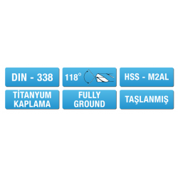TİTANYUM KAPLI FULLY GROUND MATKAP UCU 